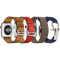 Set 4 Curele iUni compatibile cu Apple Watch 1/2/3/4/5/6/7, 44mm, Maro, Rosu, Maro inchis, Albastru