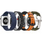 Set 4 Curele iUni compatibile cu Apple Watch 1/2/3/4/5/6/7, 42mm, Bleumarin, Negru, Maro, Verde