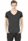Fitted Peached Open Edge V-Neck Tee Urban Classics negru