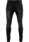 Slim Fit Biker Jeans Urban Classics negru-washed