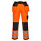 Pantaloni Stretch Holster PW3 Hi Vis Portwest PW306, Portocaliu/Negru