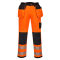 PW3 Pantaloni de lucru Holster Hi-Vis Portwest T501, Portocaliu/Negru Short
