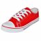 Pantofi sport clasici femei, cu șiret, pânză, roșu, mărimea 37