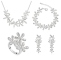 Set bijuterii Exquisite Silver Flowers