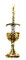 Pandantiv cu lantisor, Cavalerii templieri - Sabie si potir, placat cu argint, 4.3 cm