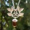 Pandantiv cu lantisor Protectorii cristalelor - Ghinda norocoasa cu triskelion, placat cu argint, 4