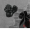 Inel otel inoxidabil Craniu negru SR1402B