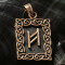 Pandantiv bronz runa Hagalaz
