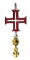 Pandantiv cu lantisor, Cavalerii templieri - Crucea din Tomar, placat cu argint, 4.5 cm