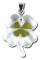 Pandantiv placat argint, planta naturala in rasina, Trifoiul Norocos 2.5cm