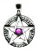 Pandantiv cu lantisor, Luminile Nordului - Pentagrama cu rune, placat cu argint, 3.1 cm