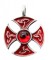 Pandantiv cu lantisor, Cavalerii templieri - Crucea consacrarii, placat cu argint, 2 cm