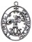 Pandantiv cu lantisor, Cavalerii templieri - Sigiliul Abraxas, placat cu argint, 3.8 cm