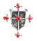 Pandantiv cu lantisor, Cavalerii templieri - Scut cu cruce, placat cu argint, 4 cm