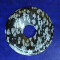 Pandantiv disc piatra semipretioasa Obsidian- Fulg de nea, 3 cm